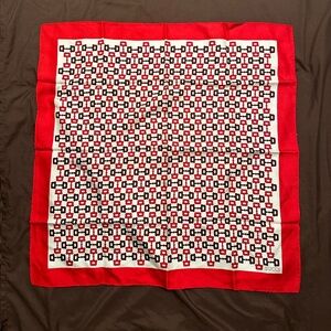 COPY - Gucci Large Scarf horsebit pattern Red Beige 60x60cm Silk Vintage
